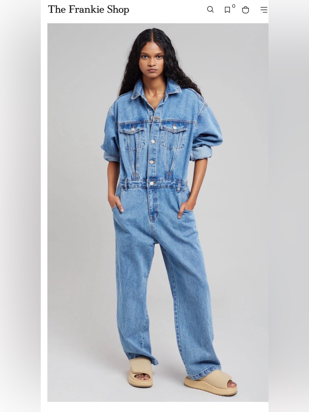 Frankie Shop Women's Denim Jeans Jumpsuit L